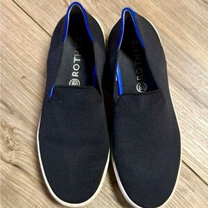 Rothy's Men's Black and Blue Slip-On Loafers